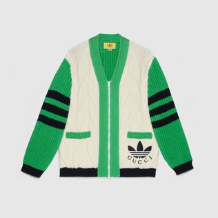 كارديغان من مزيج الصوف المحبوك من مجموعة adidas x Gucci