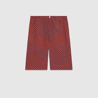 Geometric houndstooth print shorts