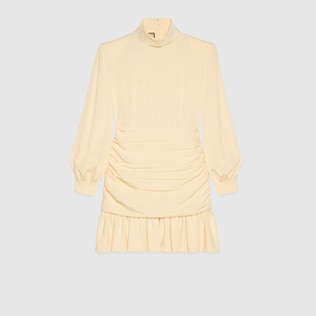 Silk dress with ruffles