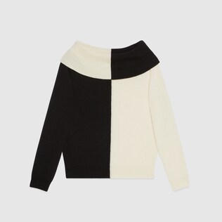Pull en laine épaisse bicolore