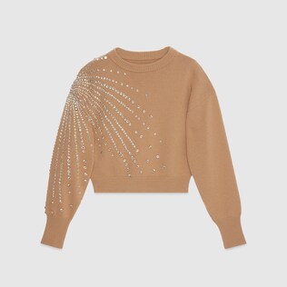Wool cashmere jumper with sequins