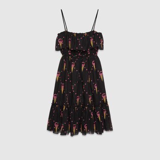 Cotton dress with Gucci ice cream print