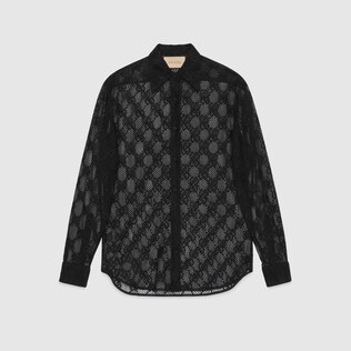 Gucci lace collared shirt