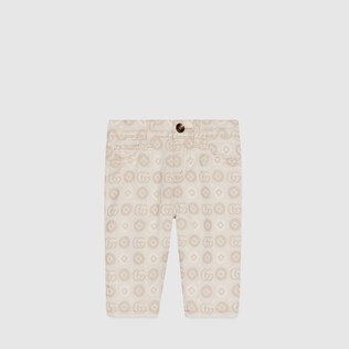 Babyhose aus Denim mit geometrischem Doppel G Motiv