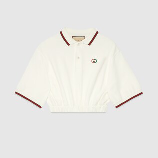 Polo en piqué de coton avec bande Web