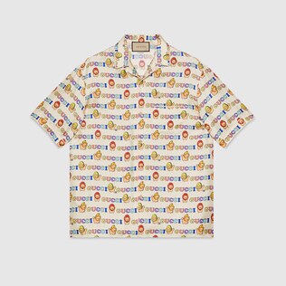 Gucci animals print silk shirt