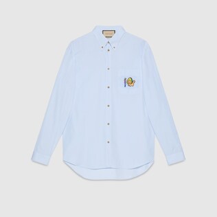 Cotton shirt with animal embroidery