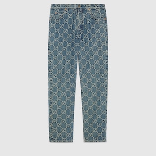 GG jacquard denim trouser