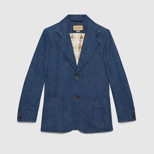 Washed organic denim jacket