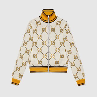 Veste zippée en coton à motif GG