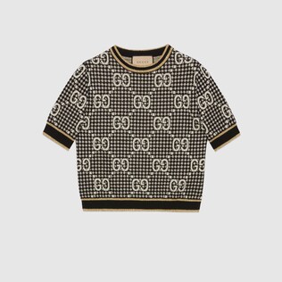 GG wool blend jacquard top