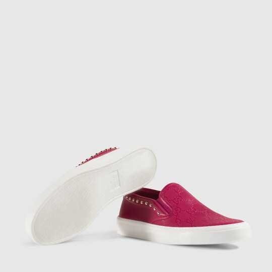 gucci slip ons pink