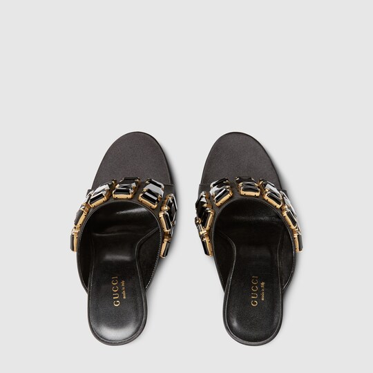 Gucci Women - Satin sandal with crystals - 408307F14001000