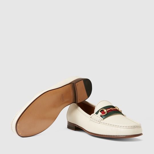 gucci rainbow horsebit leather loafers