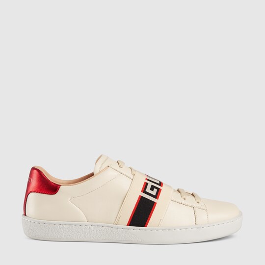 Gucci Women's Ace sneaker with Gucci stripe . 2 Gucci Women's Ace sneaker with Gucci stripe . 2