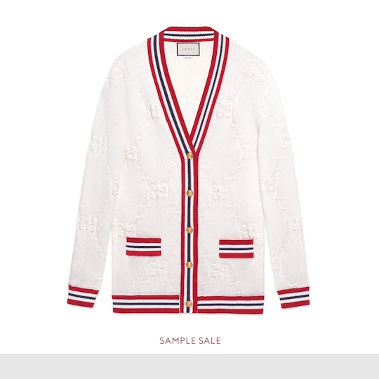 Gucci GG knit elongated cardigan. 2 Gucci GG knit elongated cardigan. 2