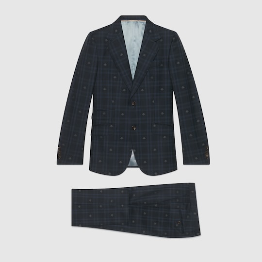 Gucci Fitted bee check wool suit. 2 Gucci Fitted bee check wool suit. 2