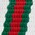 blanc avec bande vert-rouge-vert