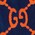 chenille GG bleu et orange