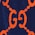 chenille GG bleu et orange