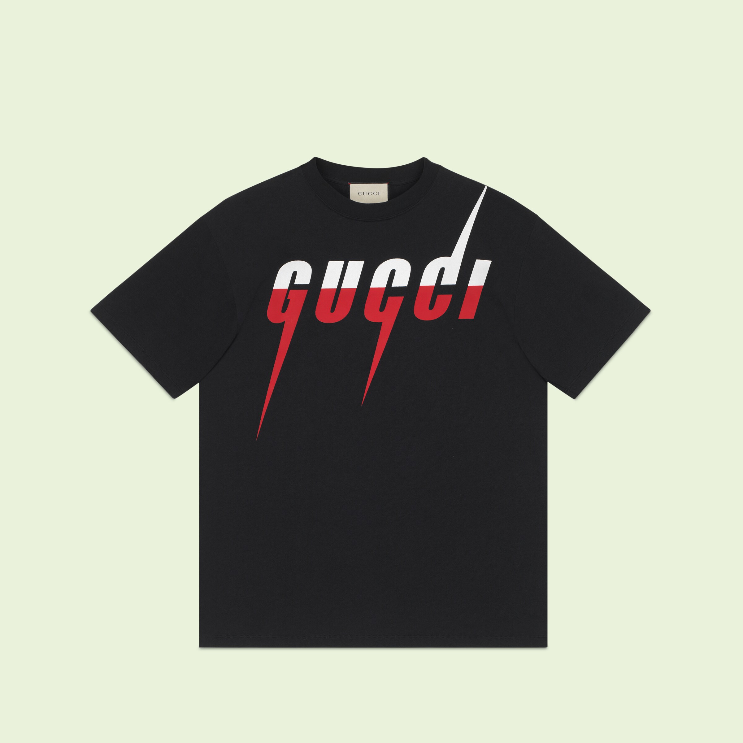 Buy Gucci T-Shirt With Gucci Blade Print - Black at Goxip