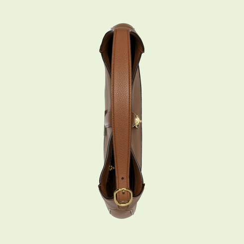 Jackie Medium Natural Grain Bag In Cuir Brown Leather Gucci Pl