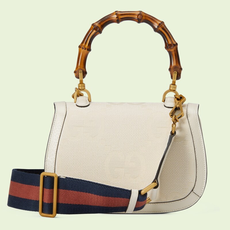 Gucci Bamboo Small Bag In Off White Canvas Gucci Ro