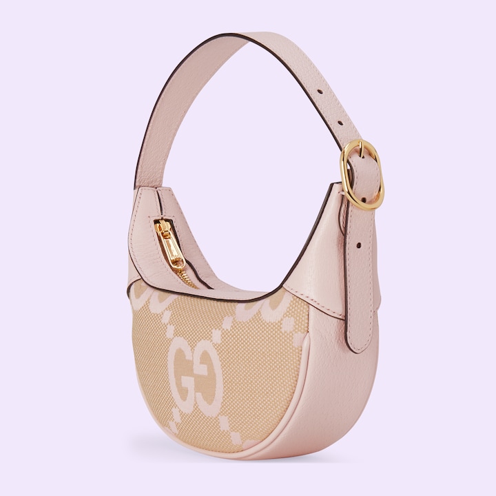 Ophidia Jumbo Gg Mini Bag In Camel And Pink Canvas Gucci Th