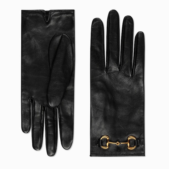 Leather gloves with Horsebit