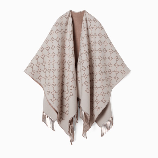 GG wool jacquard cape