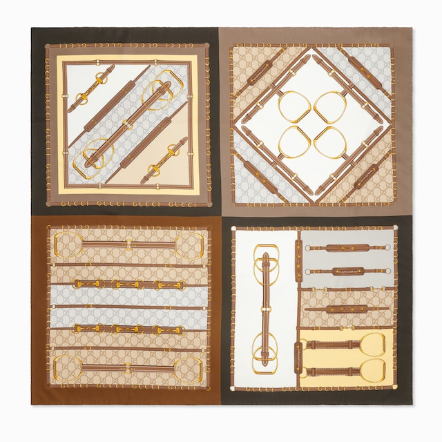 ผ้าพันคอ Printed silk twill carré