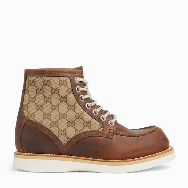 GUCCIメンズショートブーツ 茶色ホースビット付き グッチ 6 1/2 23.5 ショートブーツ ホースビット ブラウン 茶色