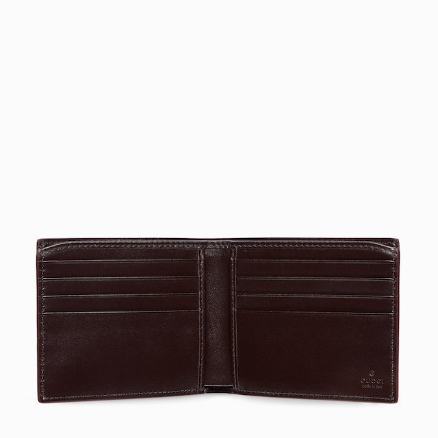 محفظة ثنائية الطيّة بنقش GG باللون الأحمر الغامق من الداخل