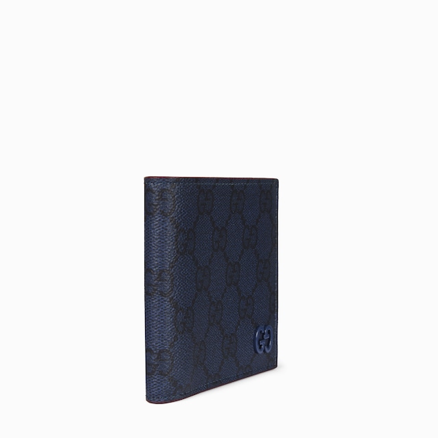 محفظة ثنائية الطيّة بنقش GG باللون الأحمر الغامق من الداخل