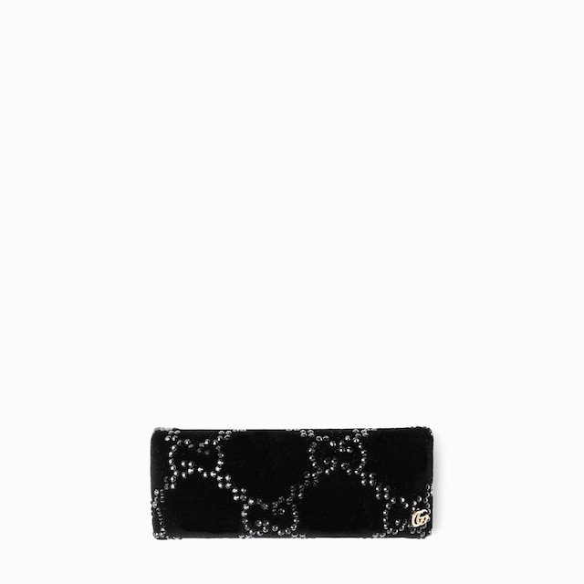 クリスタル付き ソフトベルベット ヘアクリップ