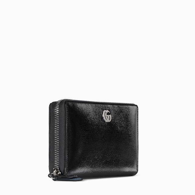 Bi-color GG Marmont zip around wallet