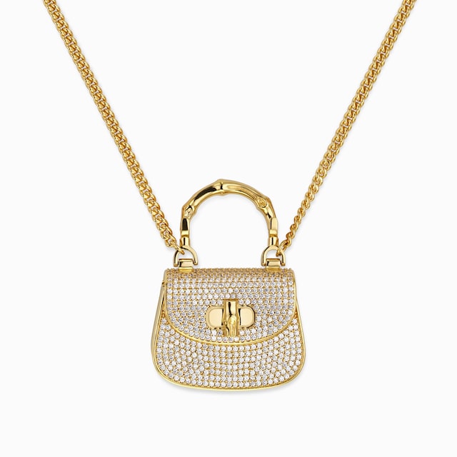 Crossbody necklace with Gucci Bamboo 1947 charm