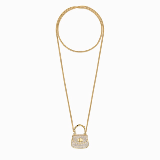 Crossbody necklace with Gucci Bamboo 1947 charm