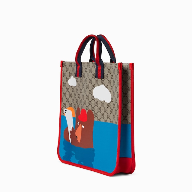 Children's printed GG tote bag