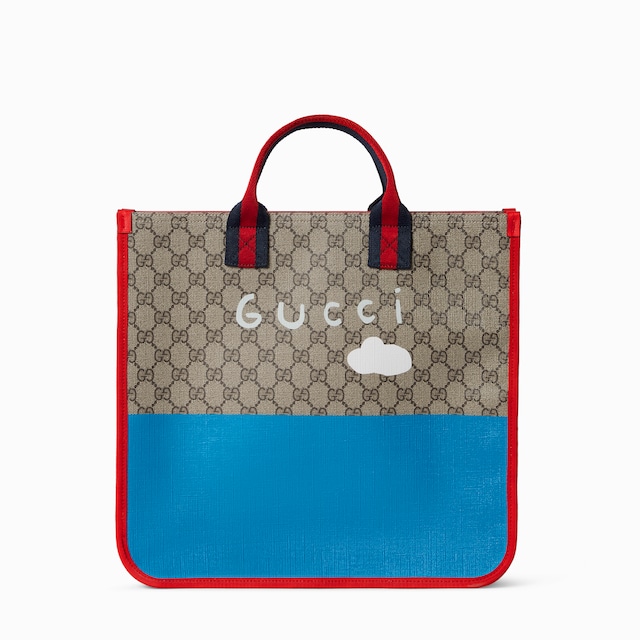 Children's printed GG tote bag