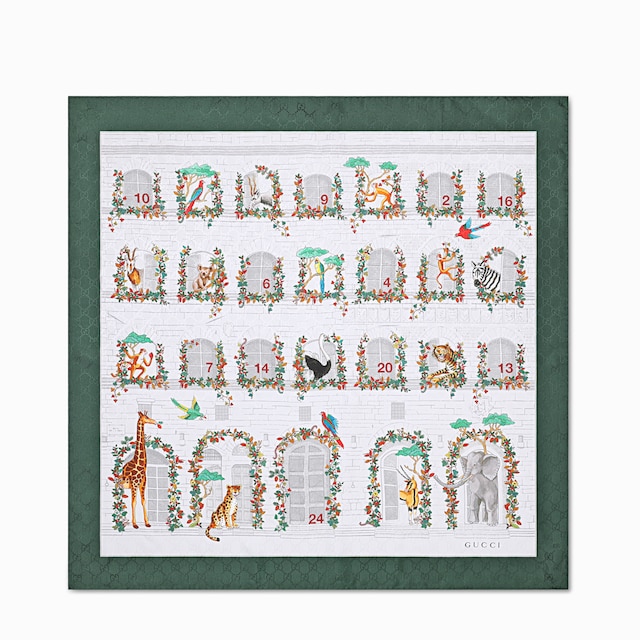 Printed silk twill carré