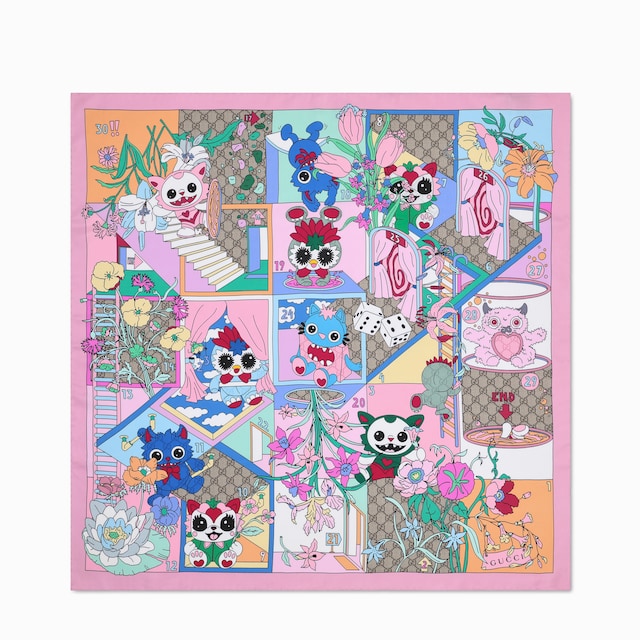Gucci Besties printed silk twill carré