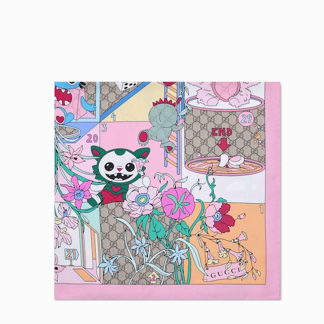Gucci Besties printed silk twill carré