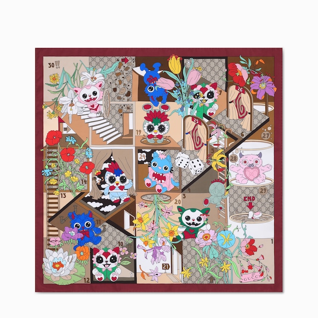 Gucci Besties printed silk twill carré