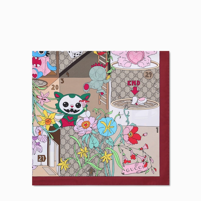 Gucci Besties printed silk twill carré