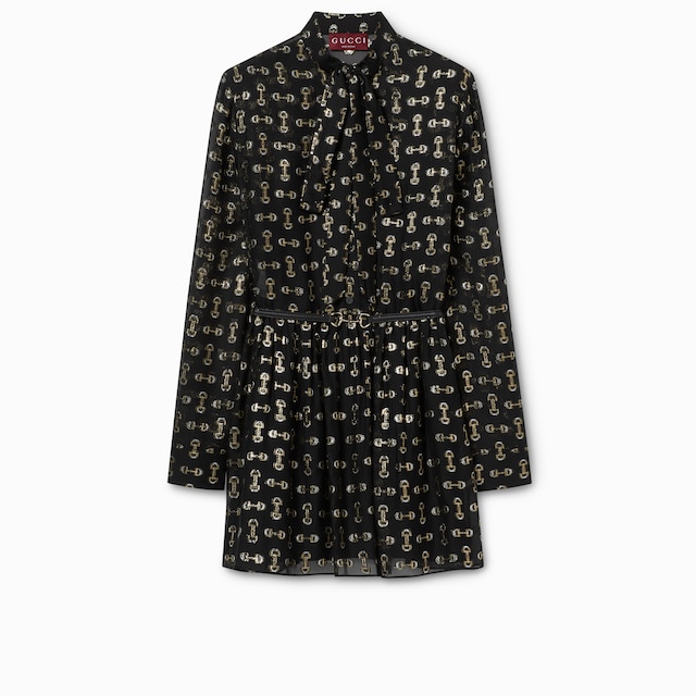 เดรส Horsebit silk coupé dress