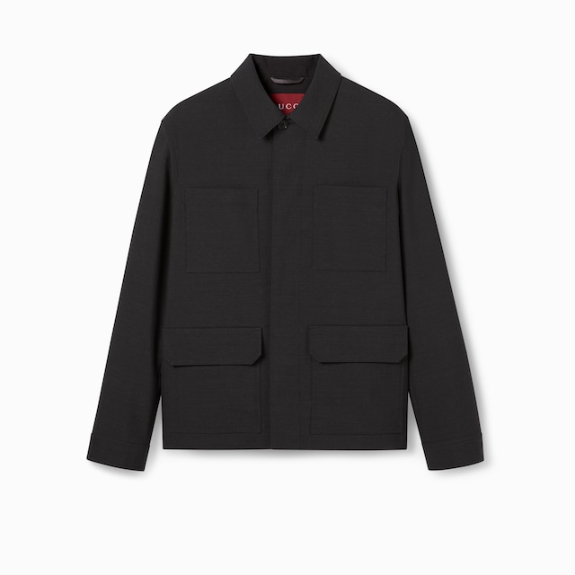 Wool jacket with Gucci sevedge detail