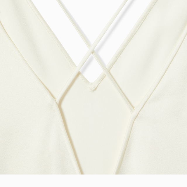 Shiny satin dress with crystal Horsebit