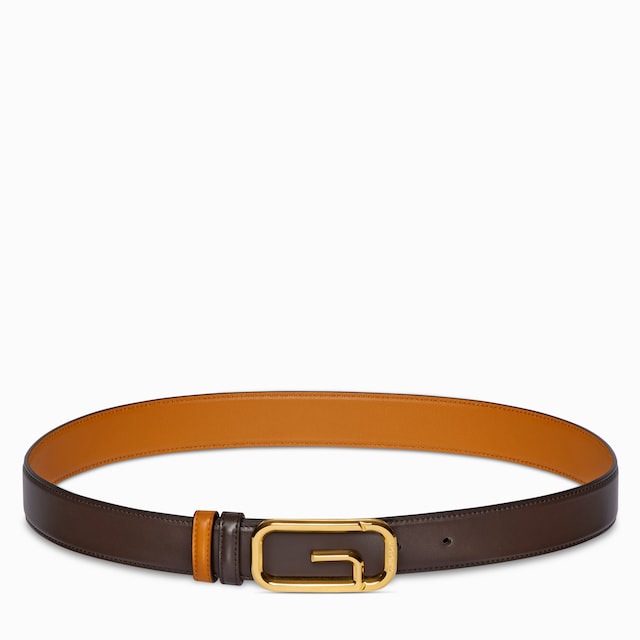 Reversible belt with square G buckle