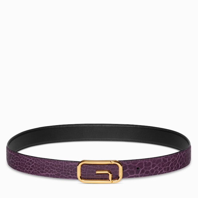 Reversible belt with square G buckle